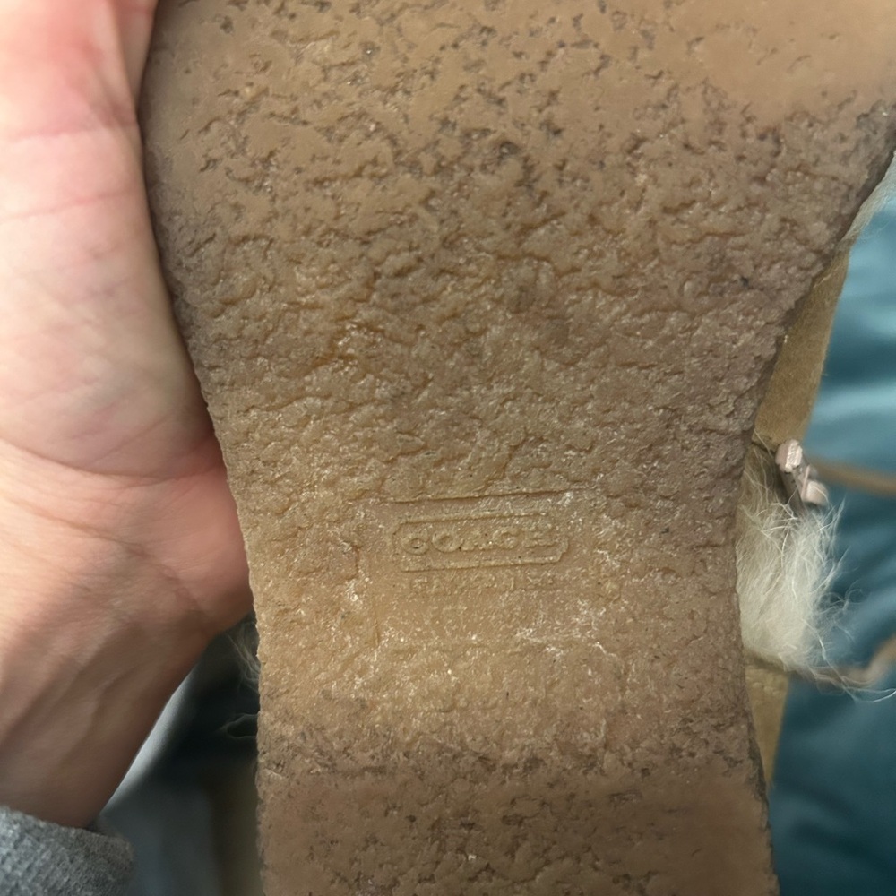 Coach Tan Suede Fur-Lined Boots - Picture 5 of 6